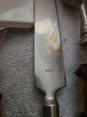 Cake Server Set & Ice Cream Scoop w/ Glass Bead Handles Vintage ~ India