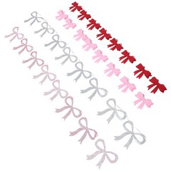 1 Set Elegant Bow Garland Banner for Mothers Day Party Decor Assorted Color Felt