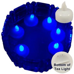NEW 6 Blue Led Floating Floral Tea Light Candle for Wedding Centerpiece Decor
