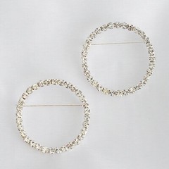 2″ Silver Circle Rhinestones BROOCH PIN Chair Sashes Wedding Party Decorations