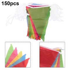 100M Multicolored Bunting Banner Multicolor Outdoor Decoration Triangle Flags US