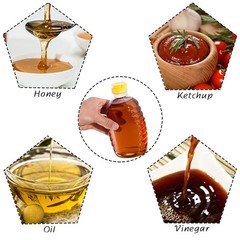 Qinsihwn 8 Pack 16oz Clear Plastic Honey 8 PCS Bottles