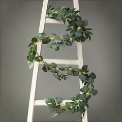 6 ft GREEN Artificial Eucalyptus Leaf GARLAND String Lights Party Decorations