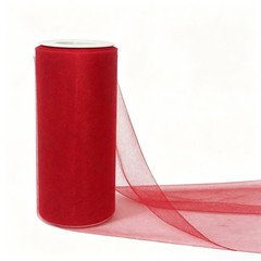 Hoyiie 6 Inch × 25 Yards Red Tulle Fabric Ribbon Spool for Tutu Skirt DIY Cra…