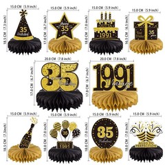 10PCS 35th Birthday Decorations Centerpieces for Table Decorations, 2026 Vint…