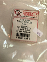 Tulle Circles 8 1/2 inch White Wedding Shower Party 150 Pieces NEW