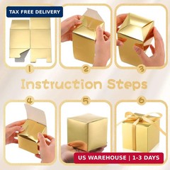 Glenmal 200 Pcs Small Gift Boxes 3 x 3 x 3 Inches Bulk Wedding Favor Candy Boxes