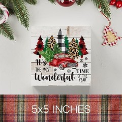 Rustic Winter Merry Christmas Tree Wood Box Sign, It’s the Most Time Wonderful