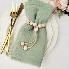 12.5″ Rustic Gauze Table Decor Placemat Napkin with Fringe