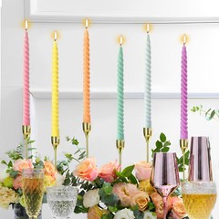 Sixladybro 10 Inch Multi-Color Spiral Taper Candles For Home Decoration 12 Pack