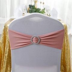 Versatile 25pcs Dusty Pink Spandex Chair Sashes for Weddings & Celebrations