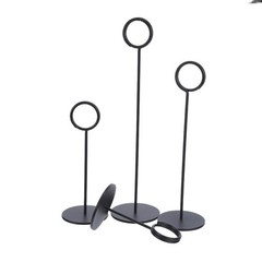 4Pcs Stable Stainless Steel Table Number Holders Black for Wedding Events