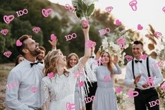 ABTOLS 200pcs Rose Gold Wedding Table Confetti, Pink Glitter Paper Heart I Do