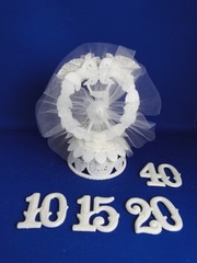 New Vintage Wilton Anniversary Years Caketop, years 5, 10, 15, 20, 40, #105-4257
