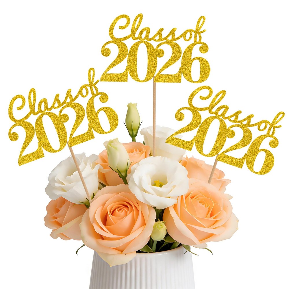 12 Pcs Graduation Decoration 2026 Centerpieces For Tables Gold Party Decor