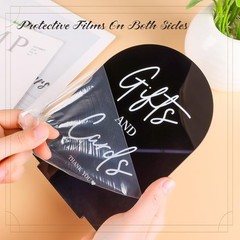 Black Acrylic Modern Wedding Sign, Ceremony and Reception Sign with Stand