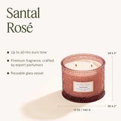 La Jolie Muse Santal Ros Candle – Saffron Rose Patchouli 12 Oz Large 2-Wick Soy