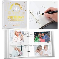 50th Birthday DIY Photo Album with Writing Message 4×6 Inch Photos 140 Photos
