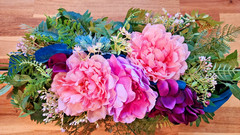 Jewel Toned Party Centerpieces Lot of 10 Table Arrangements + 10 Lace Runners