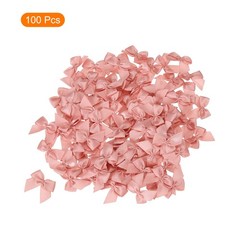 100Pcs Mini Ribbon Bow 1″ Fabric Satin Ribbon Flower Bows Nude Pink