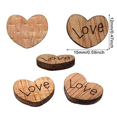 Honbay 300PCS Tiny Wooden Love Hearts Confetti Rustic Heart Wedding Table