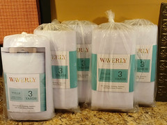 Waverly White Tulle w/Green Glitter 4 pkgs. + 1 Free (each 3 yd. pkg. 108″x54″)