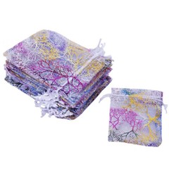 50/100/200 Sheer Coralline Organza Favor Gift Bags Jewelry Pouches Wedding Party