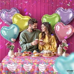 , Pastel Heart Balloons Set – 18 Inch, Pack Of 10 | Pride Multi Color