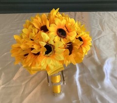 Large sunflower wedding bouquet