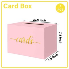 Light Pink and Gold Foil Card Box For Wedding Birthday Party Gift Box
