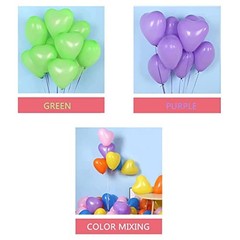 10-inch Color Heart shaped balloons 10 Kinds of Rainbow Party 100 Mixed-no Pumb
