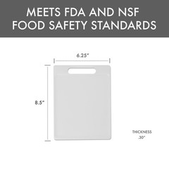 Dexas NSF Certified Polysafe Cutting Board with Handle, 6.25 x 8.5 Inches, Re…