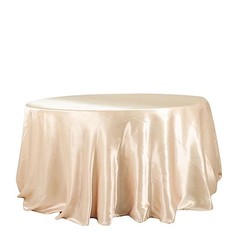 Balsa Circle Beige Satin Round Tablecloth 132 in for 132″ (Round),