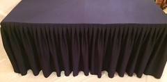 6′ Fitted Polyester Double Pleated Table Skirt Cover w/Top Topper Wedding Purple