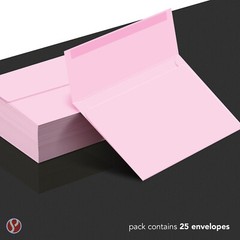 A2 Envelopes, 4 3/8″ x 5 3/4″, Ultra Pink, Square Flap, 24w (90gsm), 25 per Pack