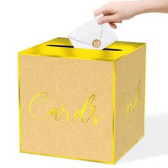 Brown Gold Foil Card Box Parties Weddings Birthdays Bridal Baby Shower Decor