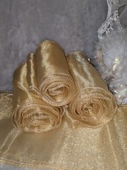 Gold Organza Chair Bow Sash Sashes 102″x6″ Wedding Banquet Reception 50 Pieces