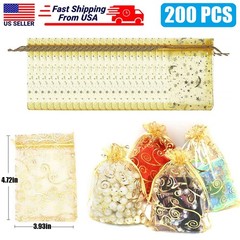 50/200pcs 4×5 inch Gift Wrap Bags Drawstring Pouches Party Wedding Gift Bags USA