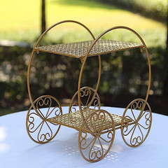 14 in Gold 2 Tier Cinderella Carriage Cupcake Dessert Display Stand | 14″ Cup Ca