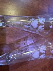Wedding Toasting Fluted Champagne Glasses Lovebird And Hearts