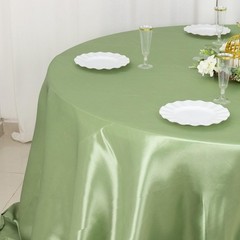 Balsa Circle Sage Green Satin Round Tablecloth 132 132″ (Round),