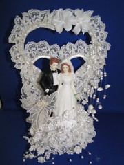 New Elegant & Absolutely Stunning Porcelain Bridal Couple Wedding CakeTop # 147