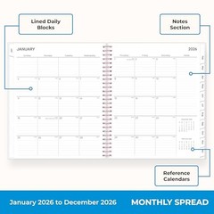 2026 Monthly Planner Calendar, January 2026 – December 8″ x 10″ Joselyn- 2026