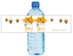 100 Fall Mason Jars Wedding Anniversary Water Bottle labels Engagement Party