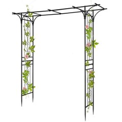 Metal Garden Arch 7 FT Garden Arbor for Climbing Plant Outdoor Wedding Black