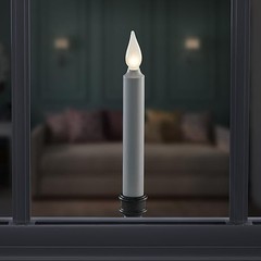 LED Battery Operated Window Candles with Timer, Bright Hot Antique Bronze