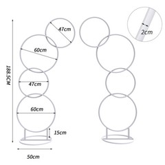 2pcs A set Round Wedding Arch Backdrop Rings Loops Flower Balloon Lawn Row Stand