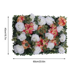 Romantic Artificial Flower Wall Panel Rose Wedding Bouquet Floral Decor 60*40cm