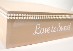 Love is Sweet Wedding Cake Stand Box, Pearl Cake Stand, Taupe, Cupcake Stand