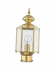 Lighting 2117-02 Post Light Fixture, Polished Brass | Clear Beveled Glass